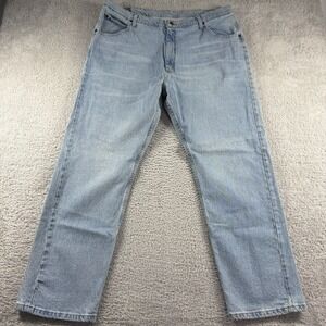 Vintage Wrangler 1096F Regular Fit Jeans Mens 40x30 Light Wash Faded Whiskering